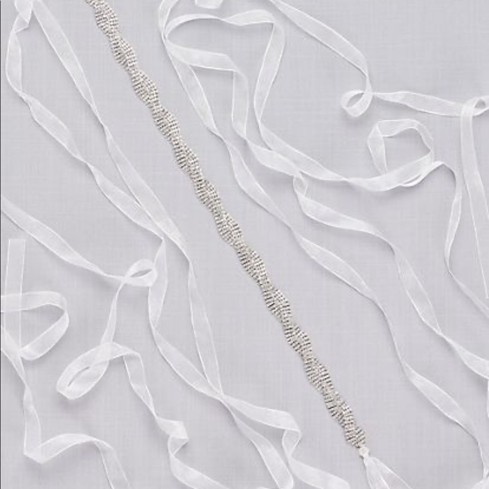 DAVID’S BRIDAL Dainty Crystal Medallion Sash